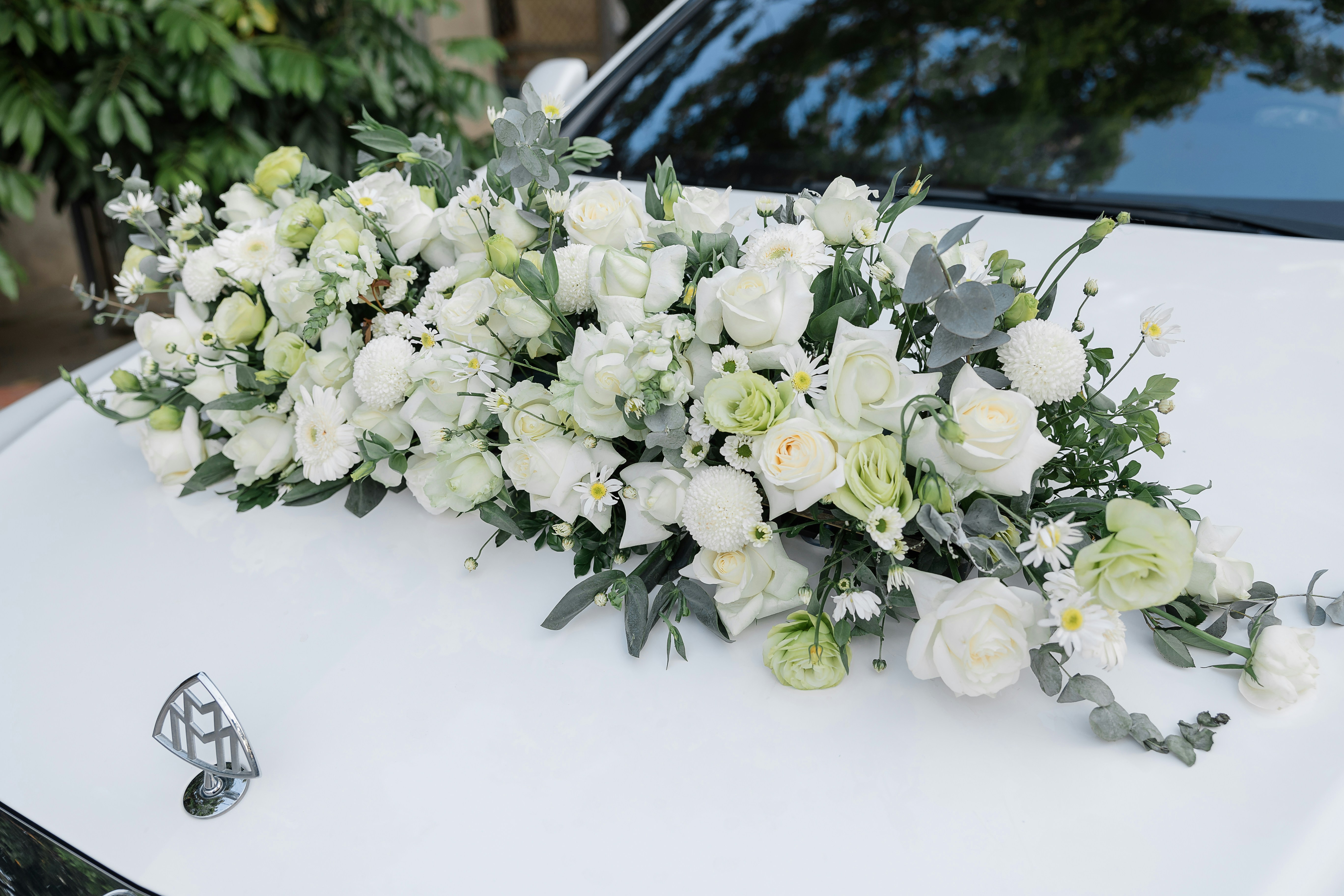 Serene floral memorial setting